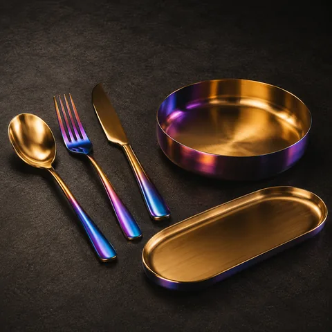 Premium PVD coated tableware finish