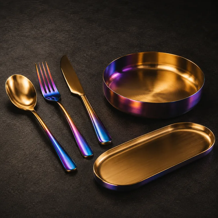 PVD coated tableware and serveware in premium metal finishes